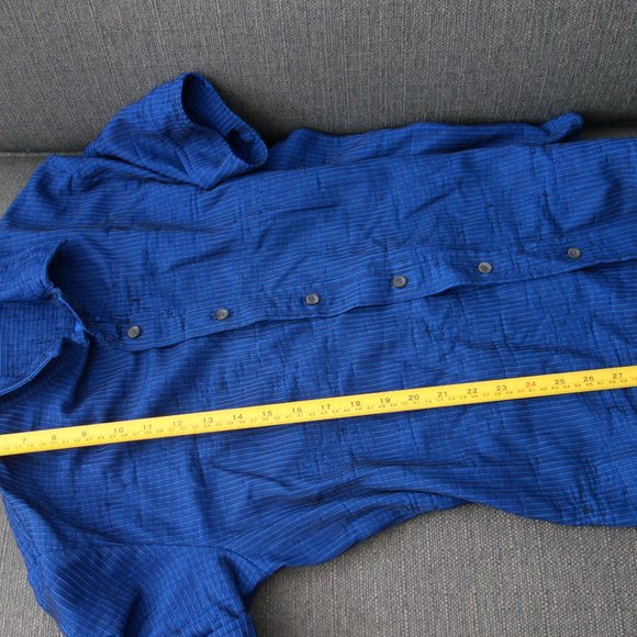 Diesel StyleLab Blue Short Cuffed Sleeve Button Down Made in Italy Shirt Size S - Picture 5 of 10